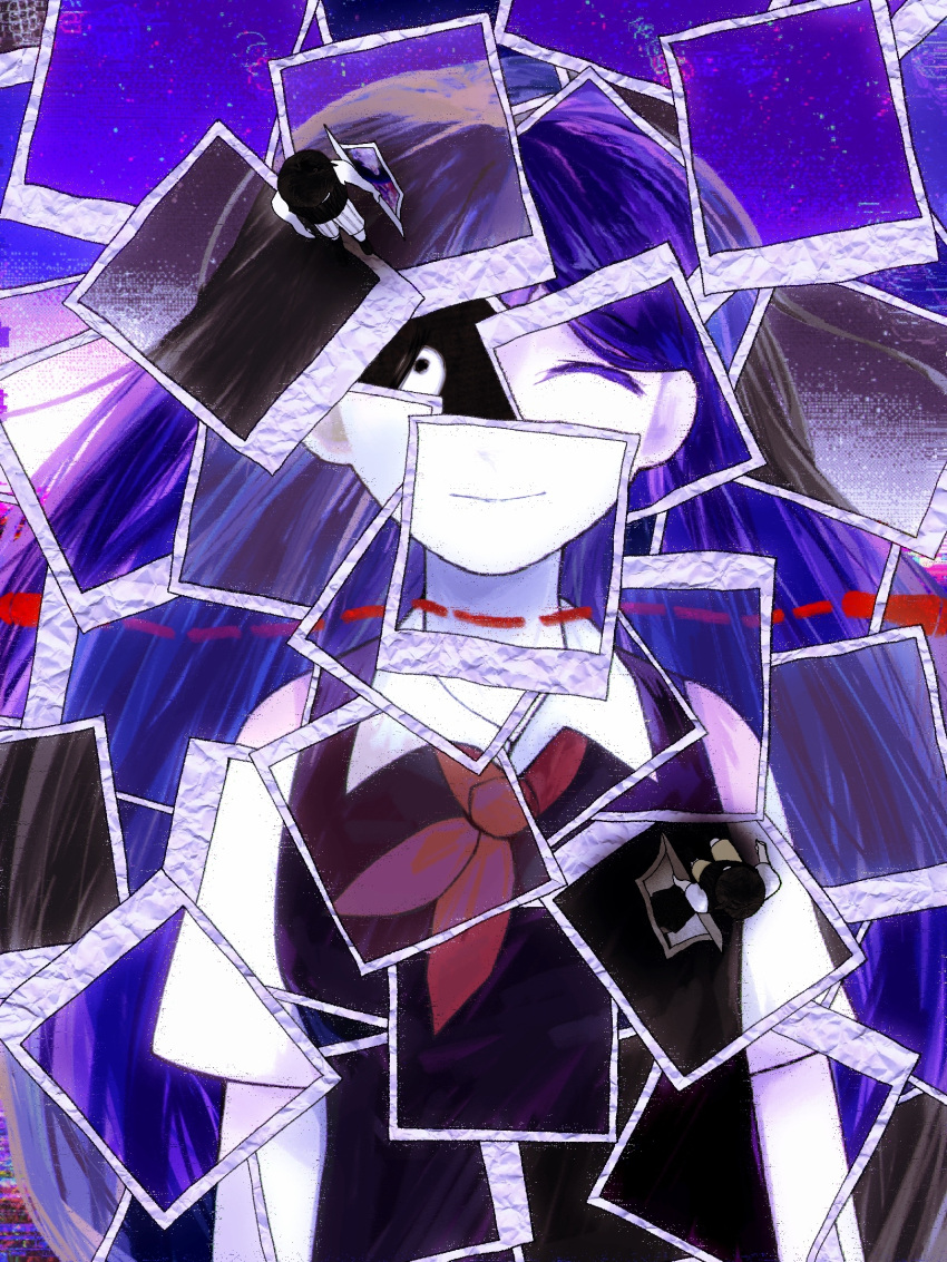 1boy, 1girl, aeanne, black_hair, closed_mouth, collared_shirt, colored_skin, highres