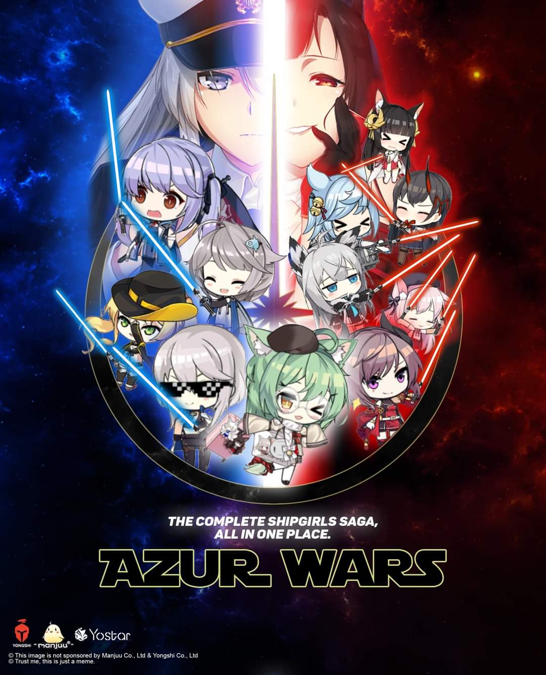 >_<, akagi_(azur_lane), akashi_(azur_lane), azur_lane, chibi, deal_with_it, enterprise_(azur_lane), essex_(azur_lane)