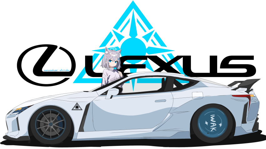 absurdres, animal_ears, blue_archive, blue_eyes, grey_hair, halo, highres, lexus