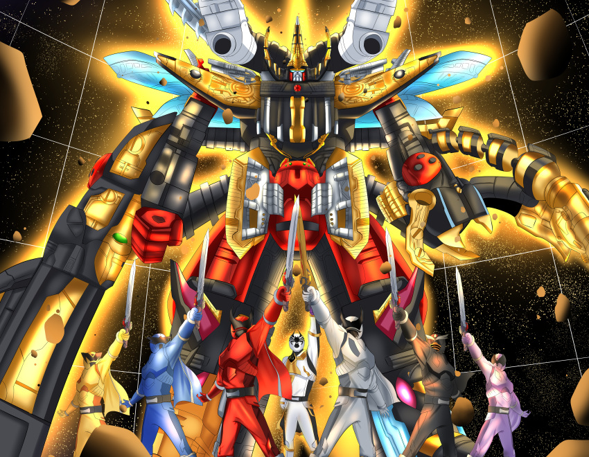 2girls, 6+boys, absurdres, armor, beetle, blue_armor, blue_cape, blue_eyes