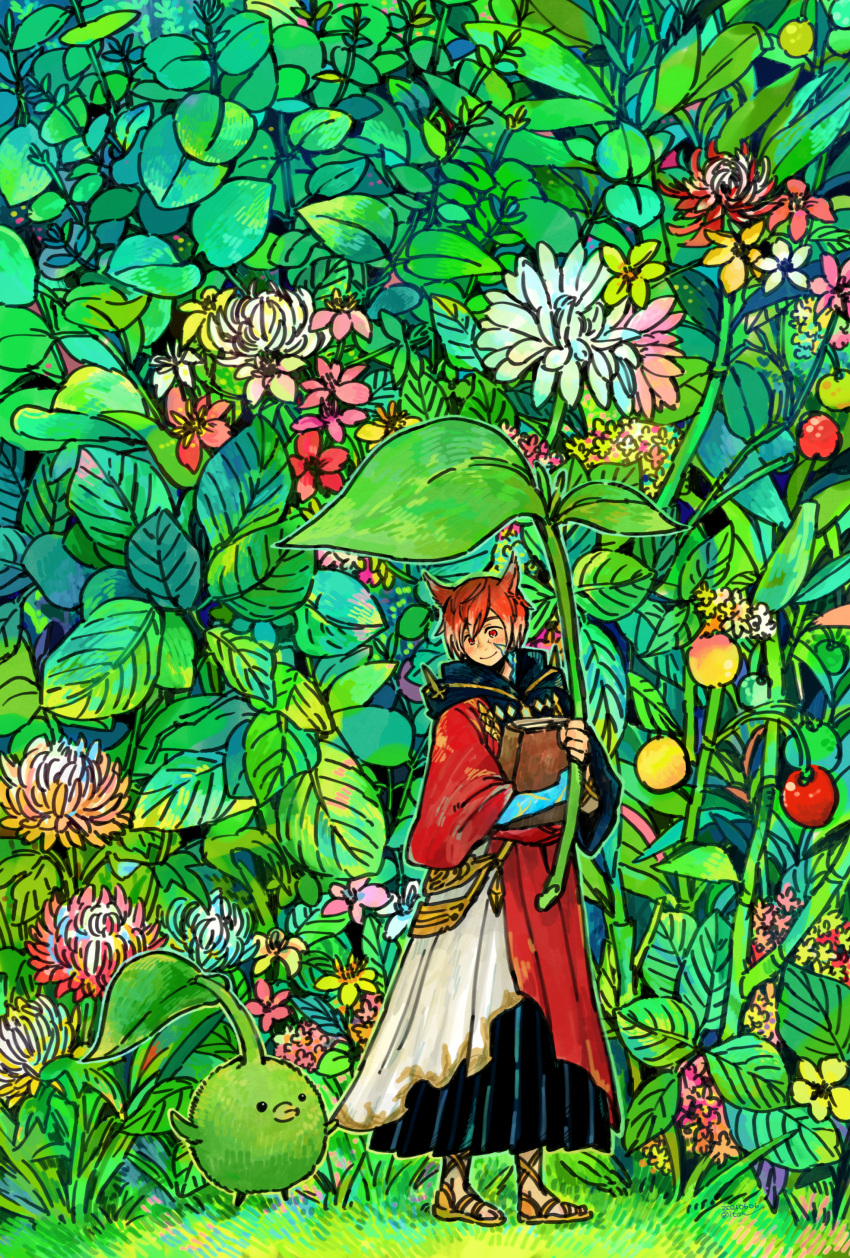 absurdres, animal_ears, book, cat_ears, closed_mouth, crystal_exarch, final_fantasy, final_fantasy_xiv
