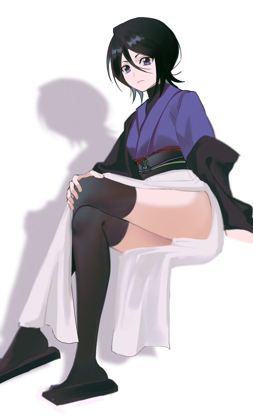 1girl, absurdres, black_hair, bleach, breasts, gwao_(_ul_13), hair_between_eyes, highres