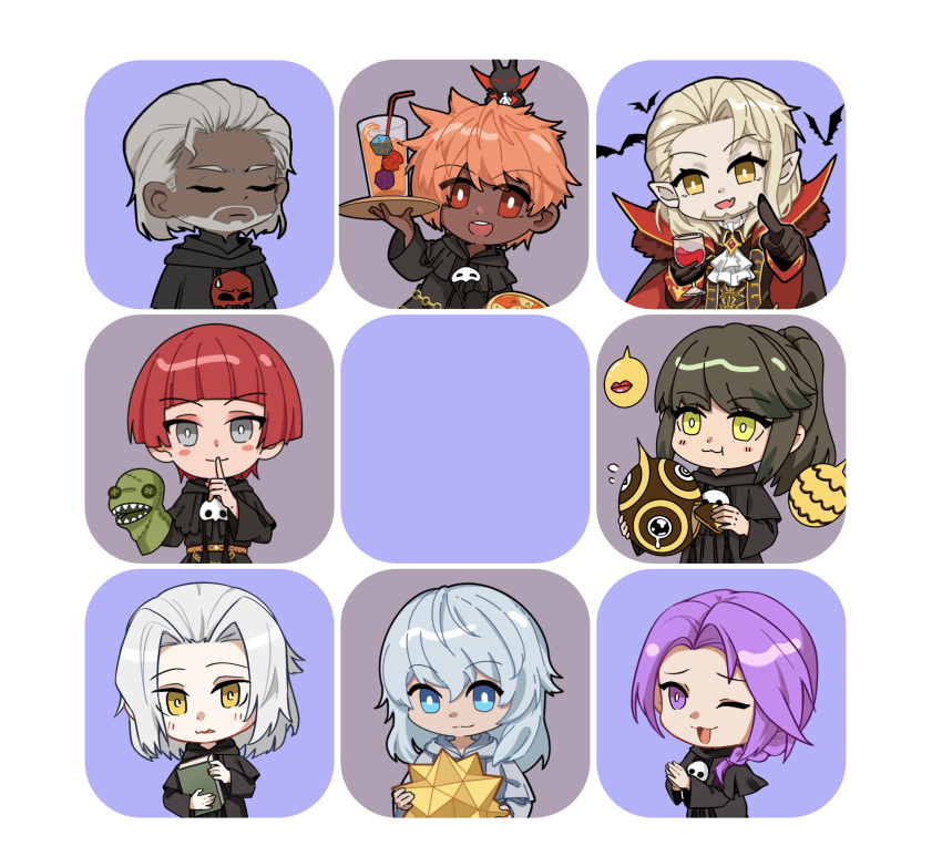2girls, 6+boys, :3, :d, absurdres, agdistis_(ff14), ascot, black_gloves