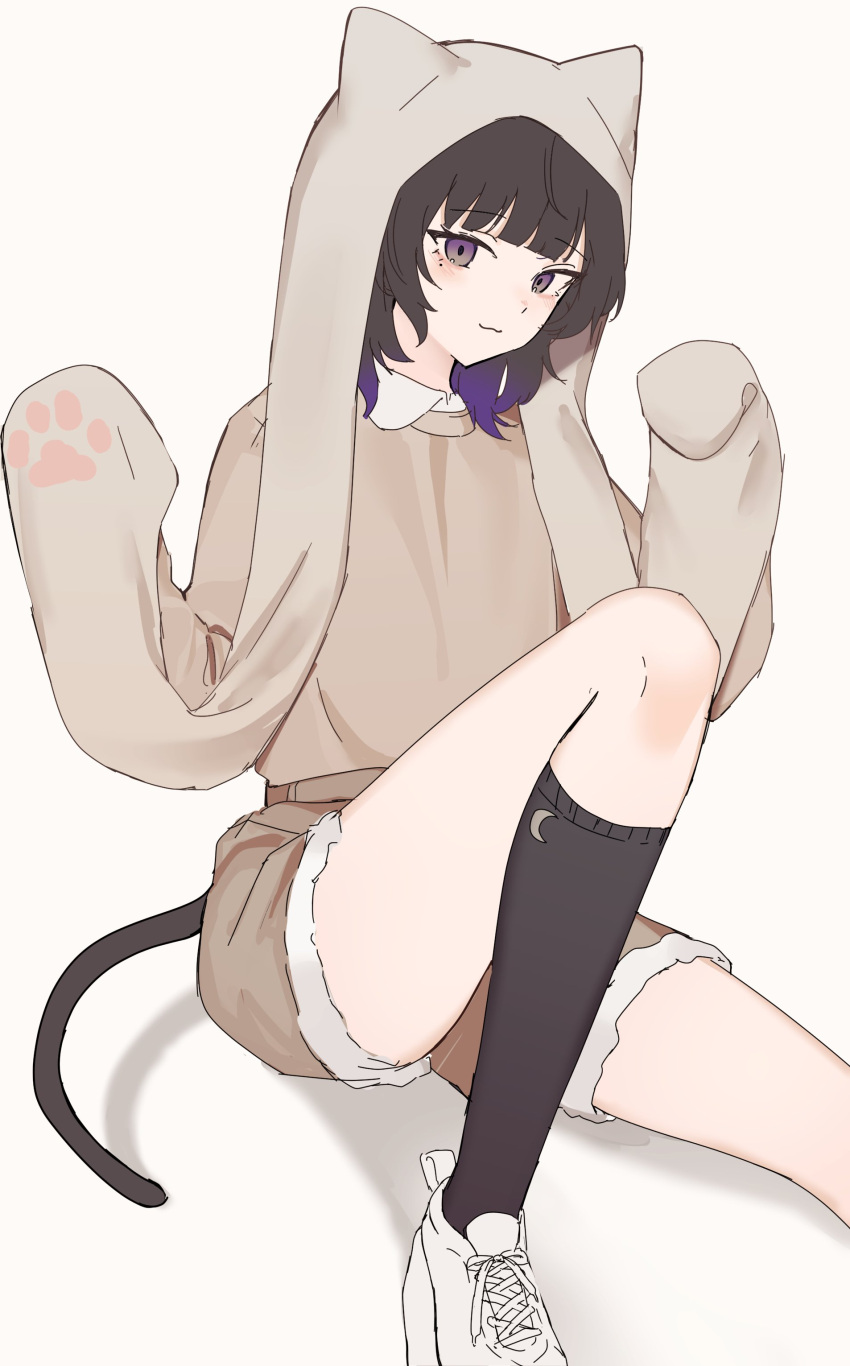 1boy, :3, absurdres, agamemega, black_hair, black_socks, blush, cat_boy