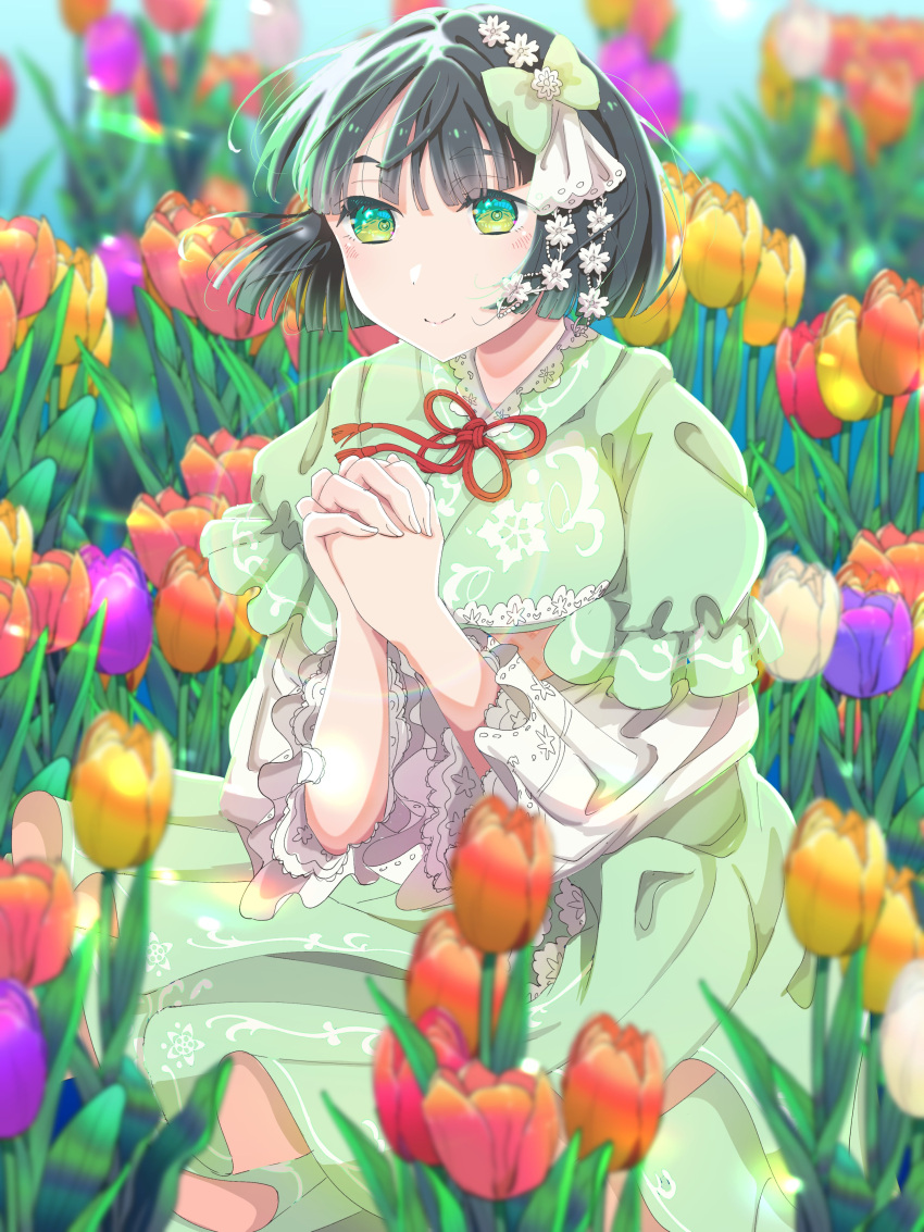 1girl, 42shirane, absurdres, aoku_haruka, black_hair, blunt_bangs, blunt_ends, blush