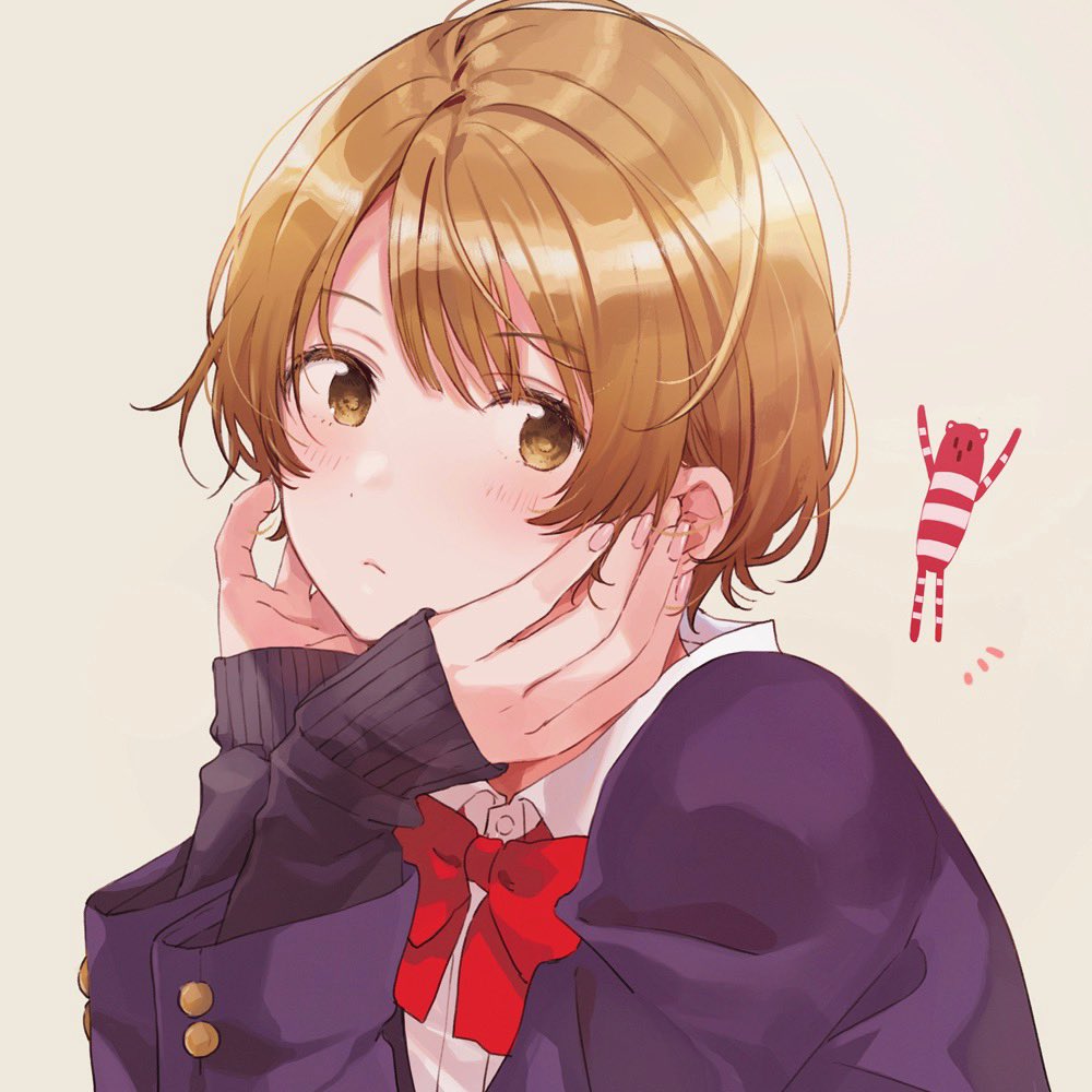 1girl, black_jacket, black_sweater, blazer, blush, bow, bowtie, brown_eyes