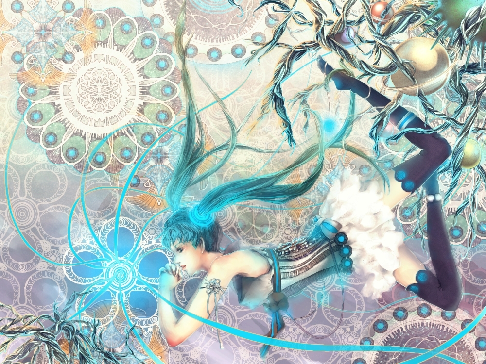 blue_hair, hatsune_miku, long_hair, ras0331, solo, twintails, vocaloid