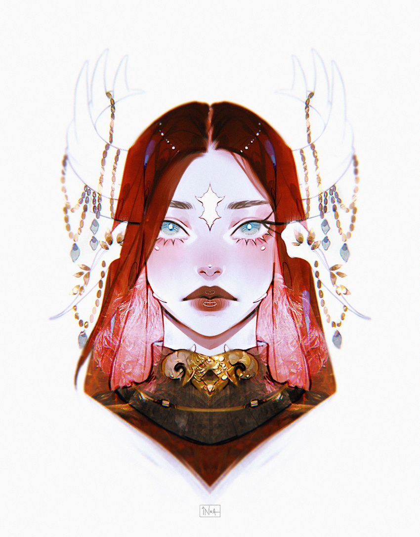 1girl, antlers, au_ra, blue_eyes, closed_mouth, commission, final_fantasy, final_fantasy_xiv