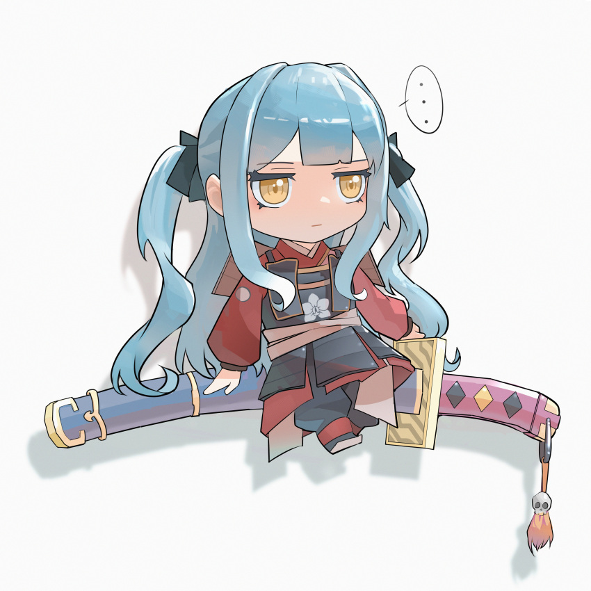 ..., 1girl, absurdres, armor, bang_dream!, bang_dream!_it's_mygo!!!!!, blue_hair, chibi