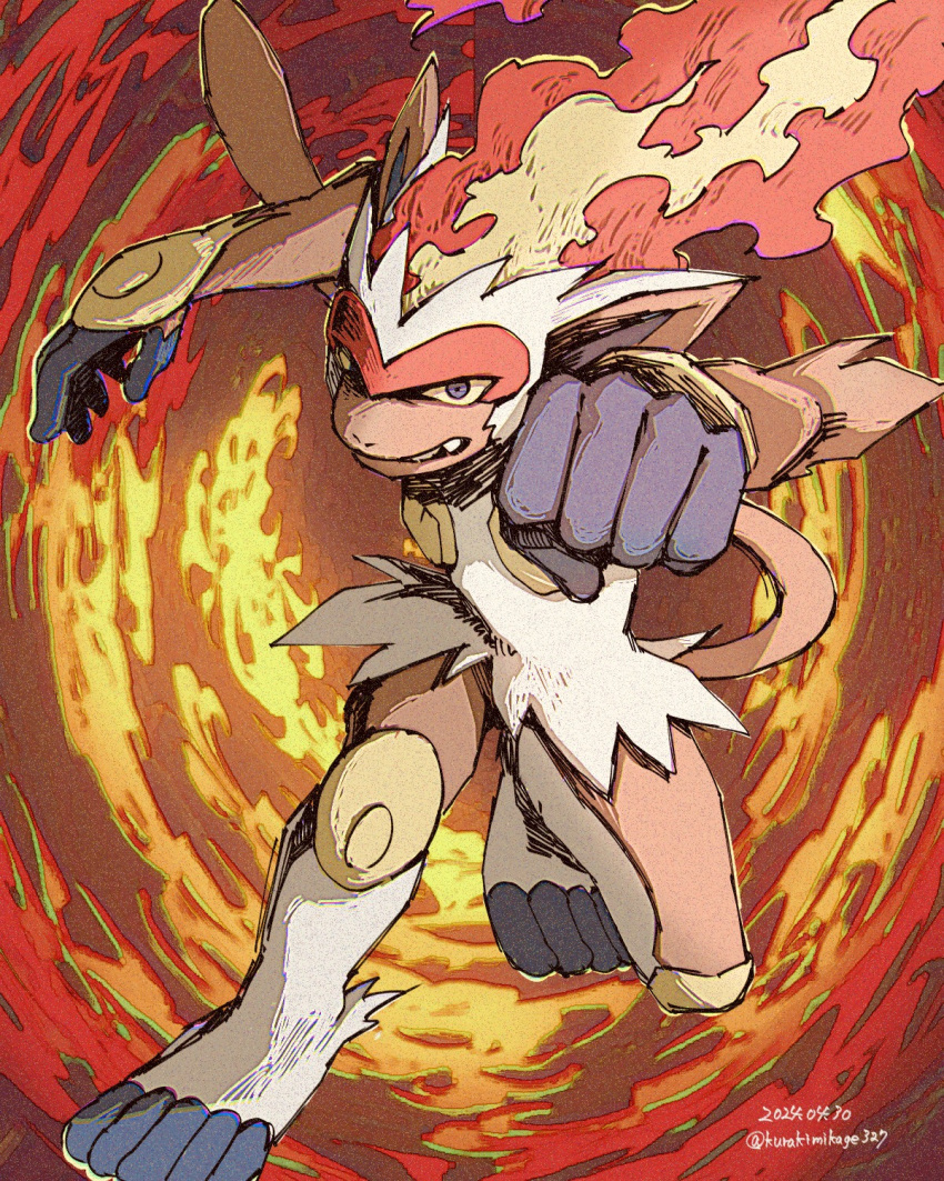 clenched_hand, colored_sclera, commentary_request, dated, fire, highres, incoming_attack, incoming_punch