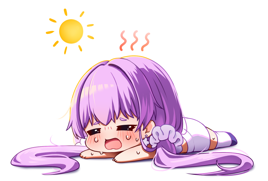 1girl, =_=, chibi, chibi_only, earrings, flower_earrings, furrowed_brow, hair_intakes