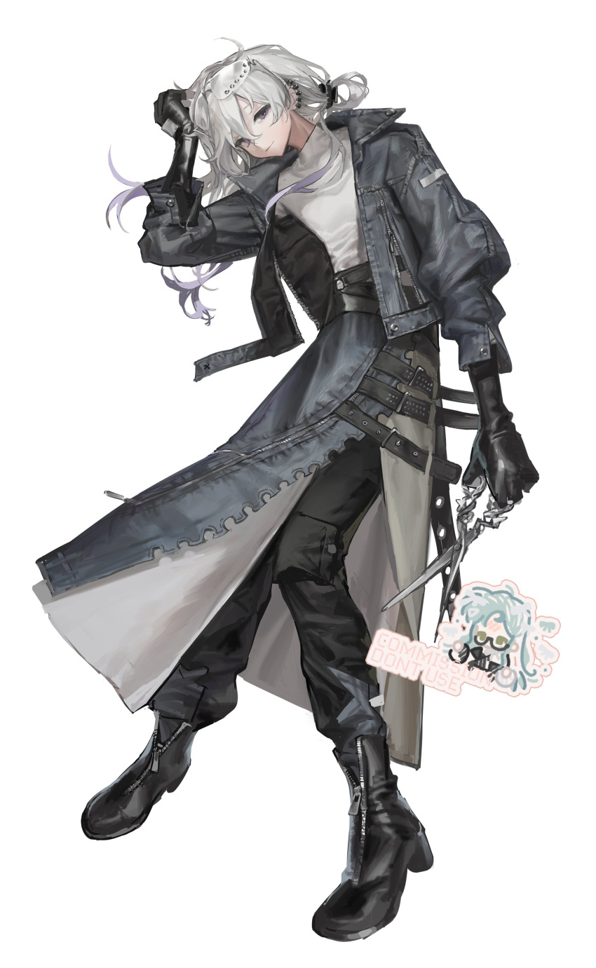 1other, absurdres, androgynous, black_footwear, black_gloves, boots, borrowed_character, closed_mouth