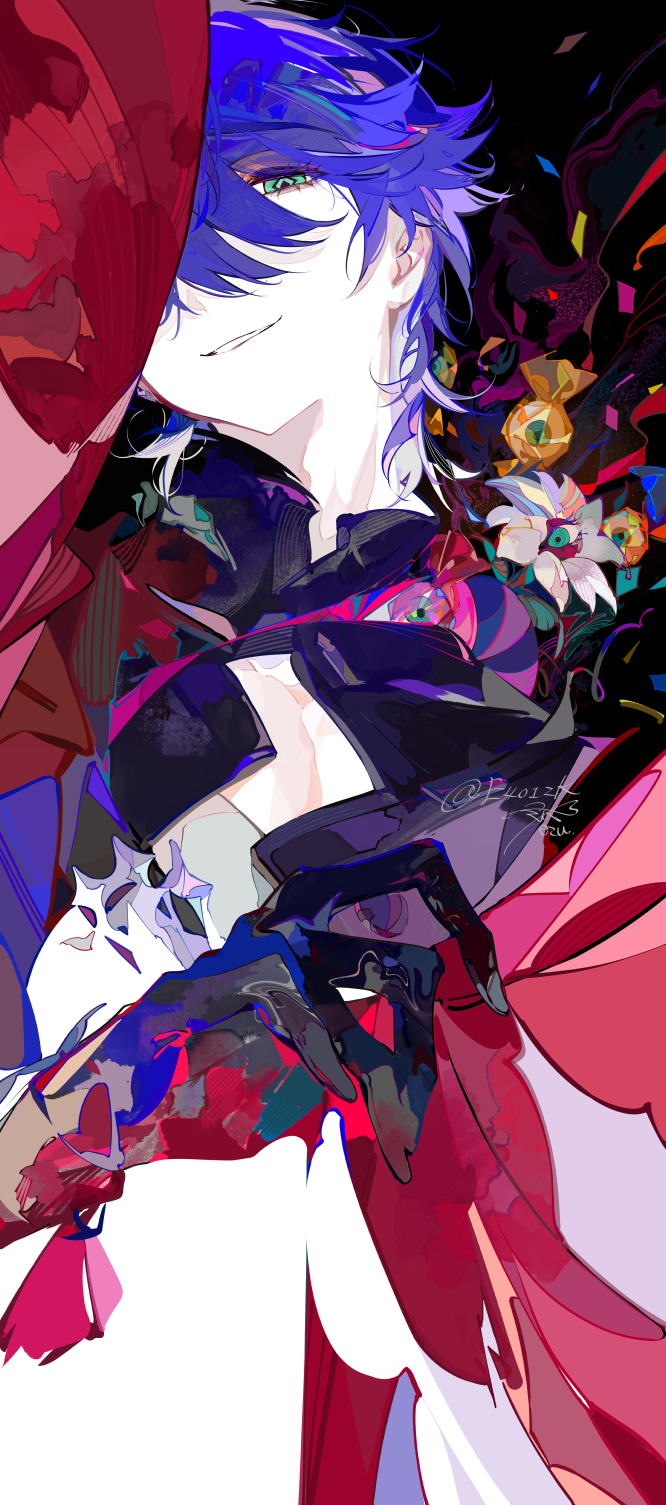 blue_hair, ezu_(e104mjd), green_eyes, highres, honkai:_star_rail, honkai_(series), sampo_koski