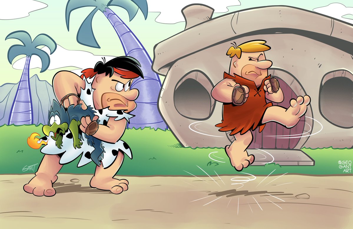 barney_rubble, cosplay, crossover, fred_flintstone, geogantart, ken_masters, ken_masters_(cosplay), ryu_(street_fighter), ryu_(street_fighter)_(cosplay), street_fighter, the_flintstones
