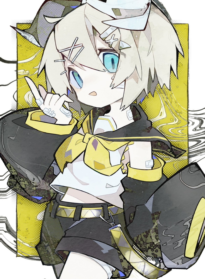 1girl, bandage_on_cheek, bandage_on_neck, bandaid, bandaid_on_arm, bandaid_on_hand, belt, blonde_hair