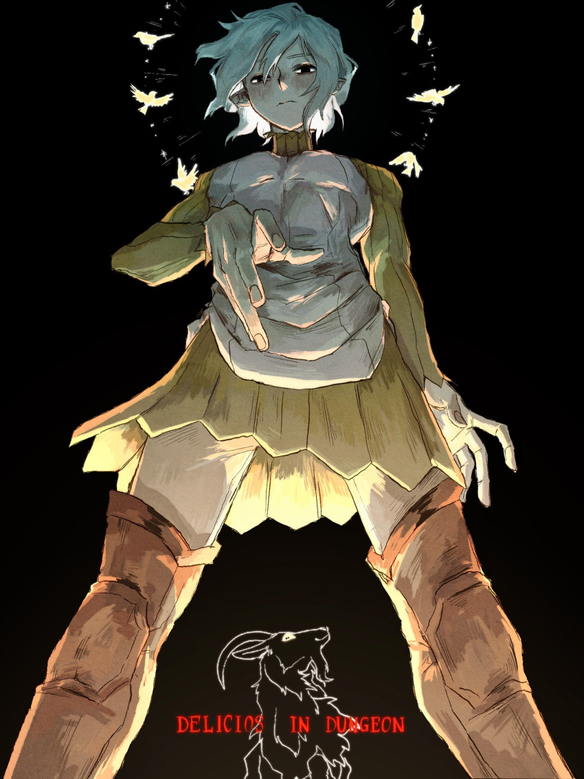 1boy, absurdres, bags_under_eyes, bird, black_background, black_eyes, boots, canary