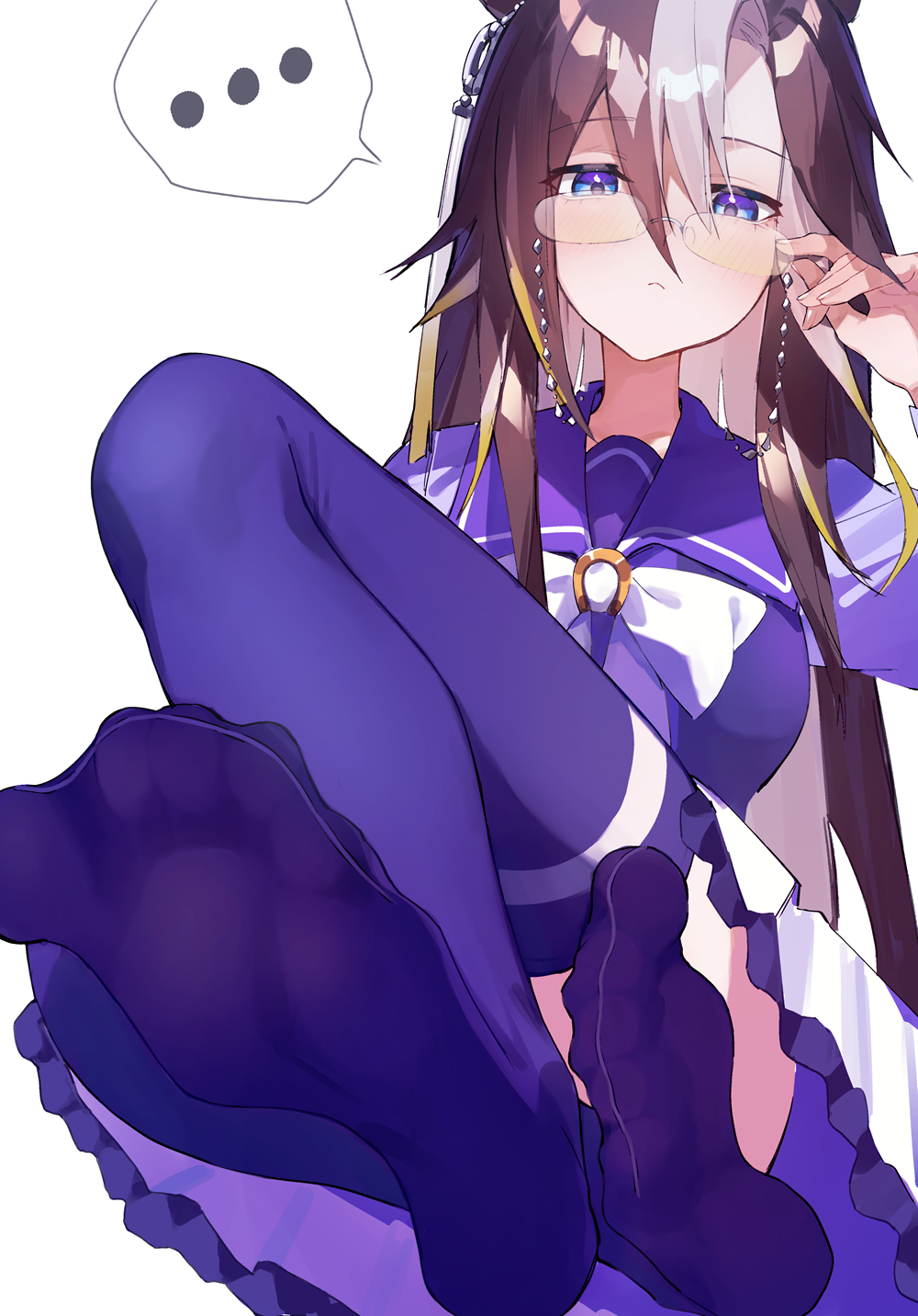 ..., 1girl, animal_ears, blonde_hair, blue_eyes, blue_hair, bow, brown_hair