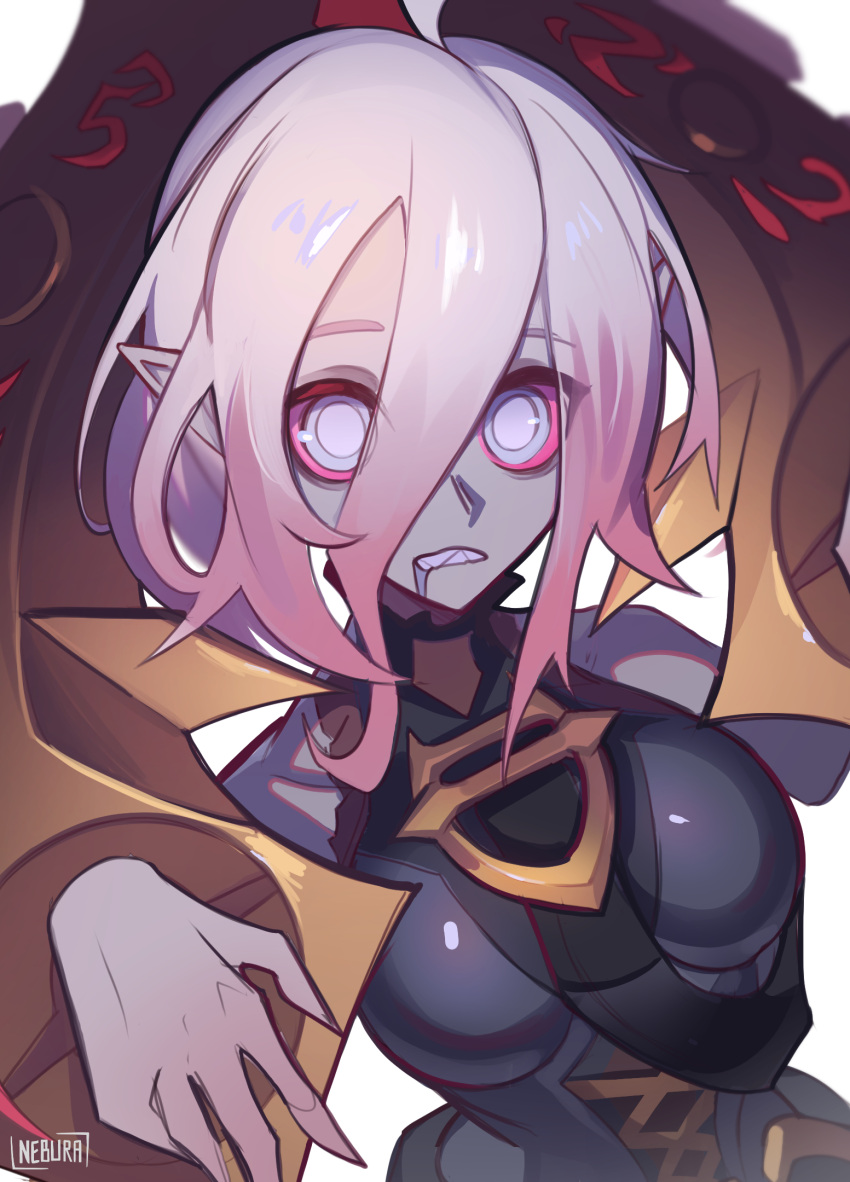1girl, briar_(league_of_legends), colored_skin, grey_hair, grey_skin, hair_between_eyes, highres, league_of_legends