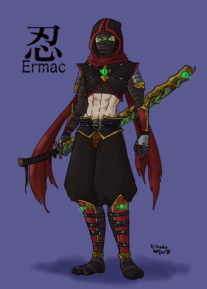 1boy, ermac, kinoko_metal, male, male_focus, midriff, mortal_kombat, mortal_kombat_x
