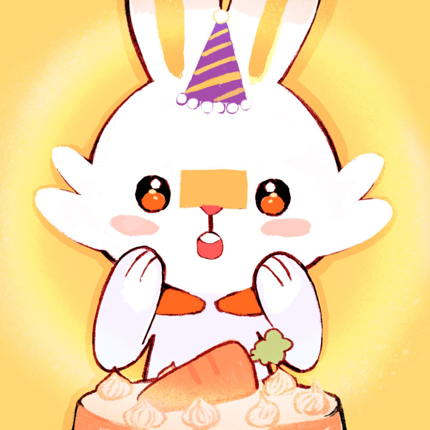 :o, blush_stickers, cake, carrot, carrot_cake, commentary_request, food, hands_up