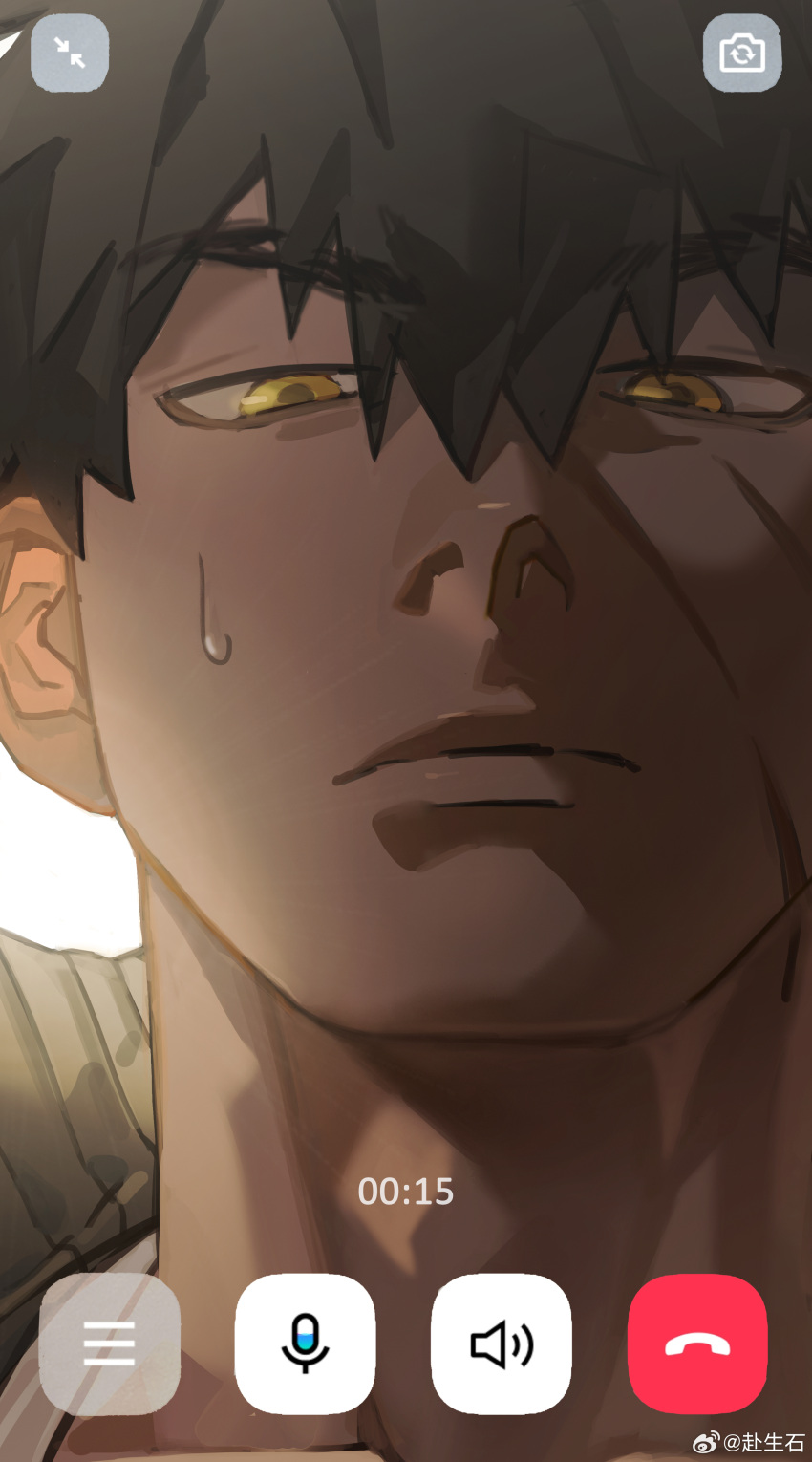 1boy, absurdres, bannriishi, black_hair, close-up, doudanuki_masakuni, highres, looking_at_viewer