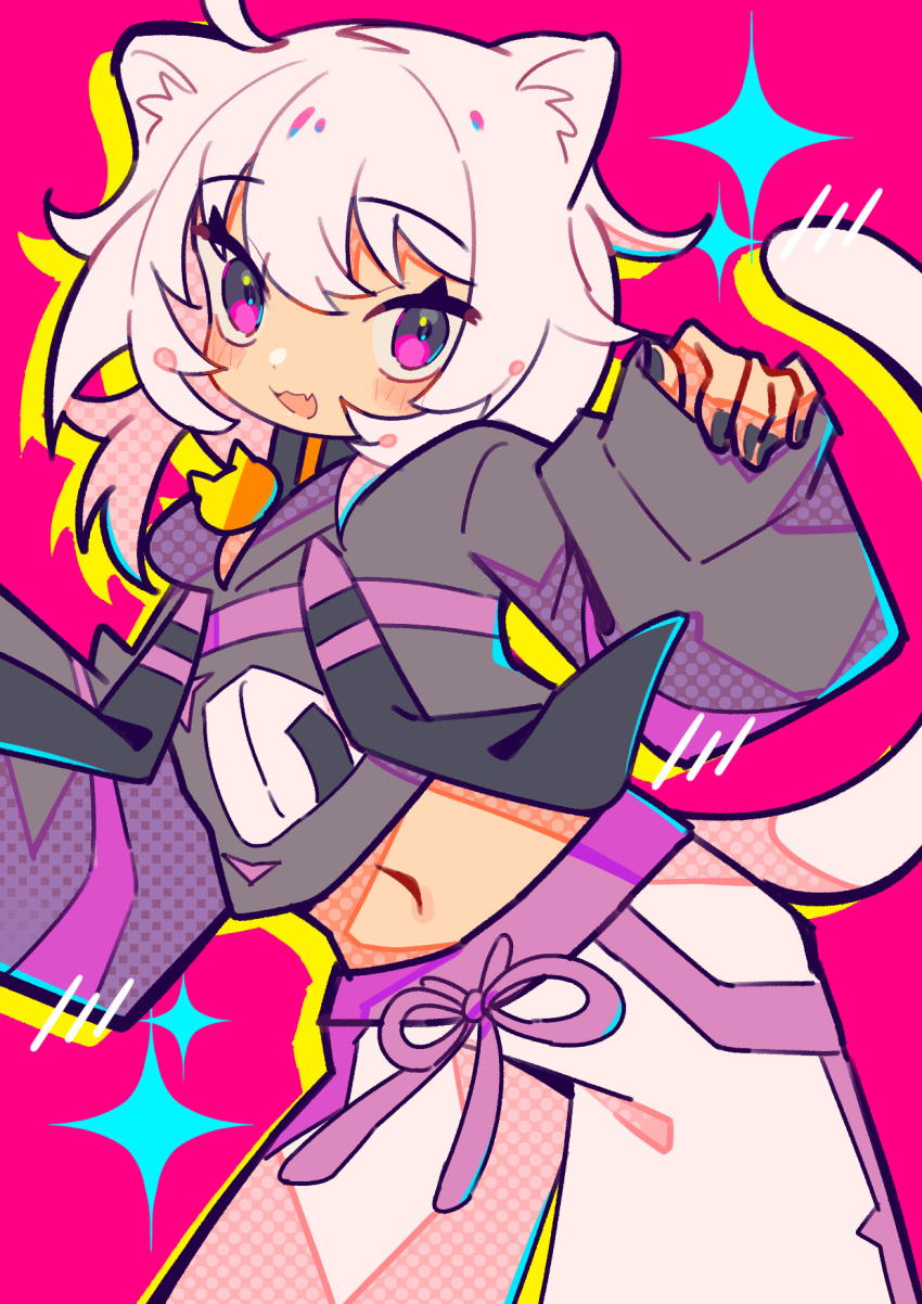 1girl, :3, ahoge, animal_ear_fluff, animal_ears, black_hoodie, cat_ears, cat_girl