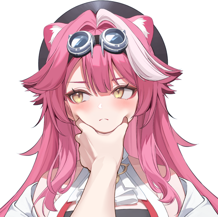 1girl, 1other, animal_ear_fluff, beret, black_hat, blush, commentary, extra_ears