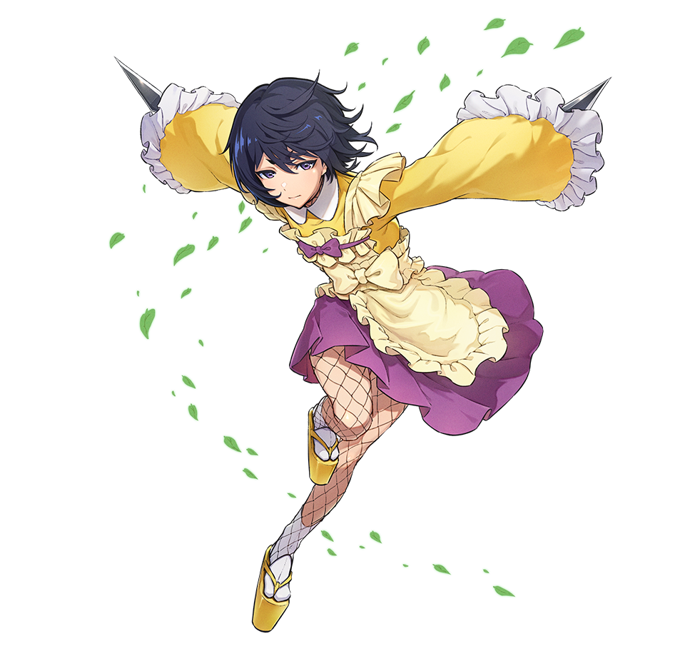 1girl, apron, black_hair, bow, clip_studio_paint_(medium), closed_mouth, cropped, dress
