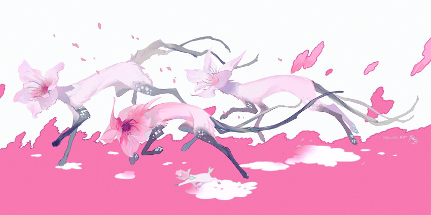 animal_feet, animal_focus, body_fur, flower, flower_head, from_side, grey_fur, highres