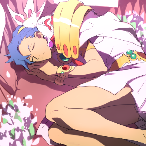 armlet, blue_hair, bracelet, closed_eyes, cosplay, crossdressing, crossdressinging, dress