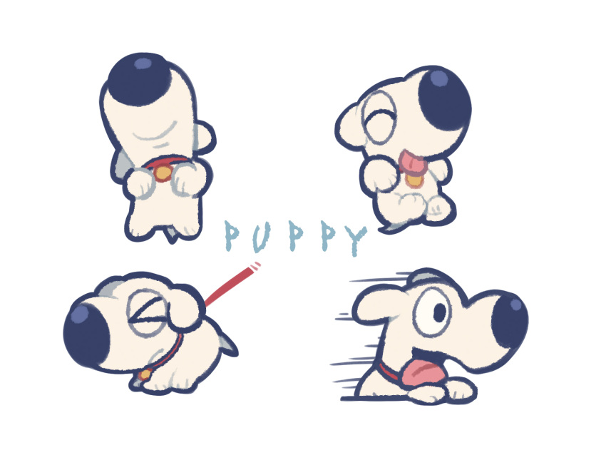 >_<, 1boy, aged_down, animal_collar, brian_griffin, collar, dog, family_guy