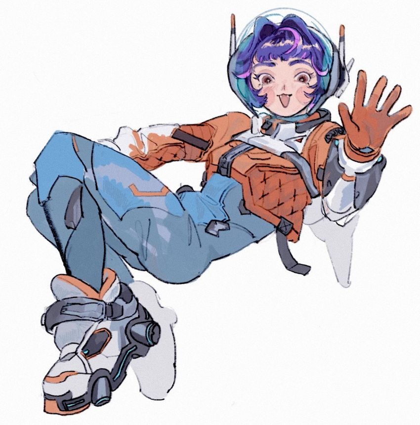 1girl, blue_bodysuit, bodysuit, full_body, gloves, helmet, highres, juno_(overwatch)