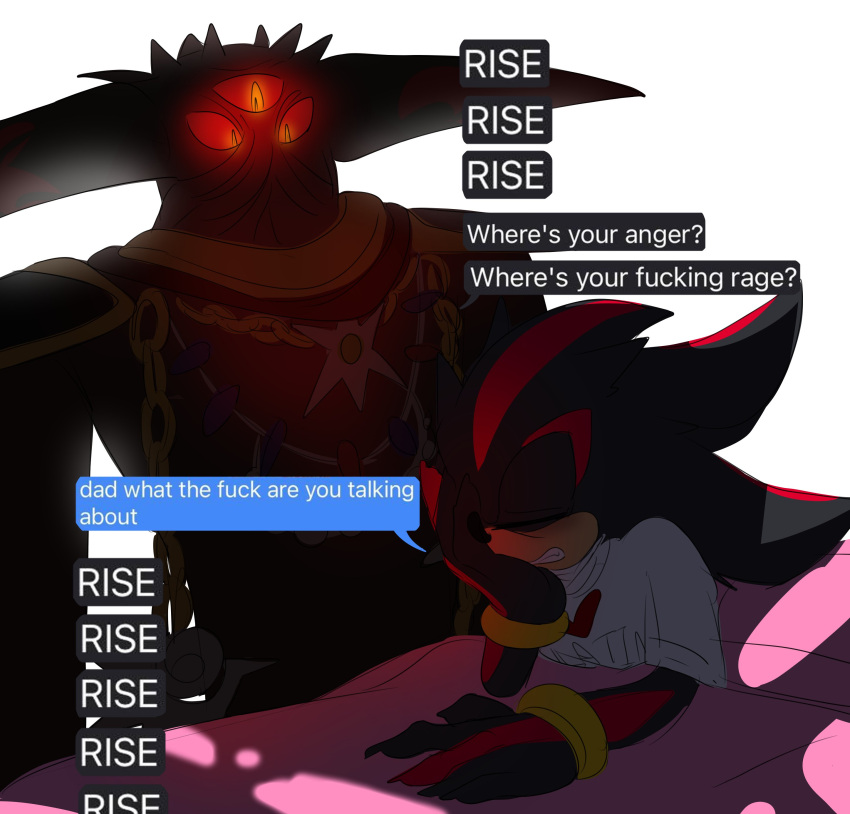 2boys, absurdres, alien, animal_ears, animal_nose, bed, black_doom, clenched_teeth