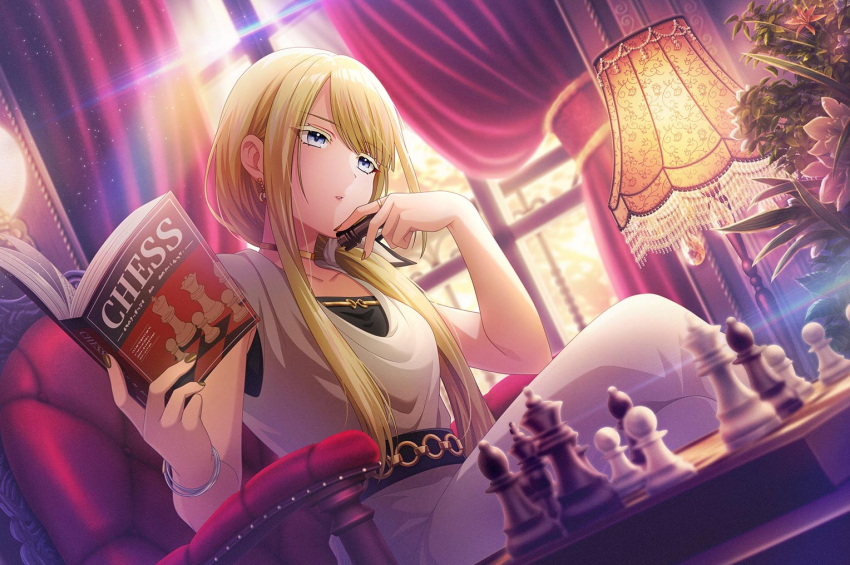 blonde_hair, blue_eyes, d4dj, dress, long_hair, neo_(d4dj)