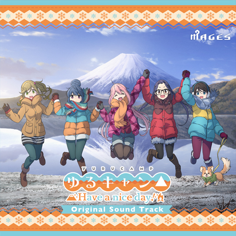 5girls, black_eyes, black_hair, blonde_hair, blue_coat, blue_eyes, blue_hair, brown_coat, chikuwa_(yurucamp), coat, glasses, green_eyes, inuyama_aoi, japanese, kagamihara_nadeshiko, kirara_fantasia, kirara_jump, long_hair, multiple_girls, oogaki_chiaki, pink_coat, pink_hair, red_coat, saitou_ena, shima_rin, winter_coat, yurucamp