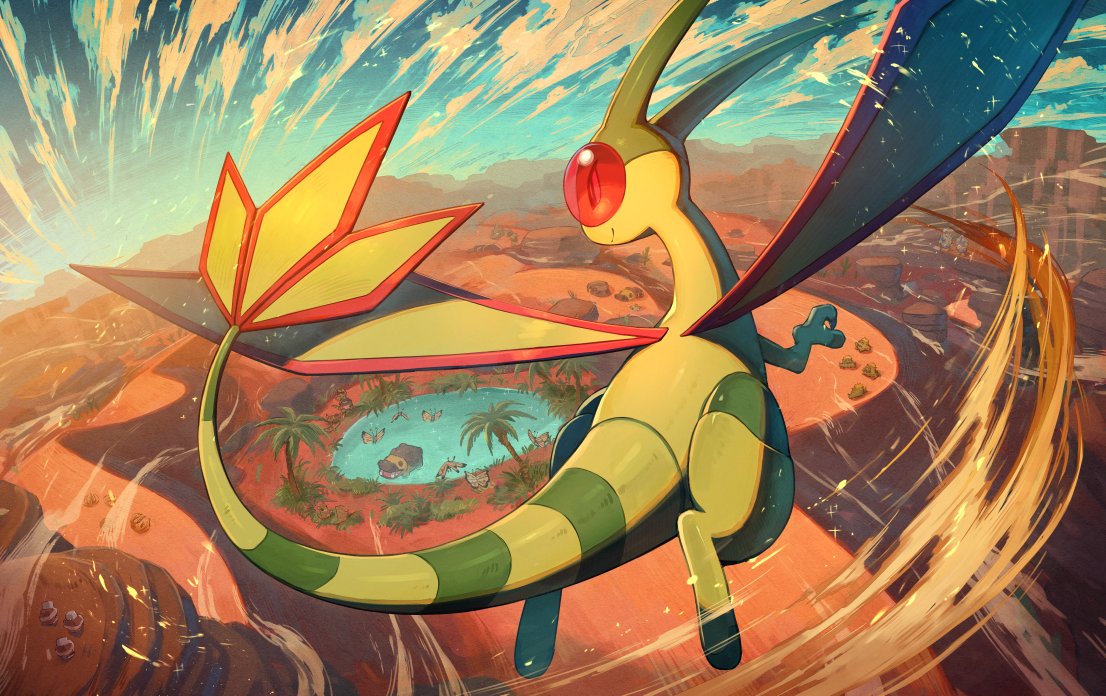 cacnea, colored_skin, desert, flygon, green_skin, hippowdon, hippowdon_(female), hippowdon_(male)