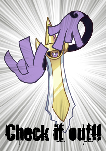 aegislash, colored_sclera, emphasis_lines, english_text, looking_at_viewer, one-eyed, pokemio, pokemon