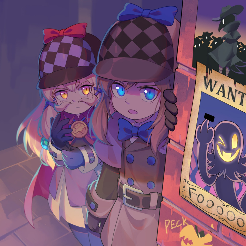 2girls, :o, :|, ;d, a_hat_in_time, alternate_costume, bar_censor, beak