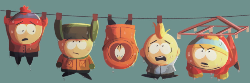 5boys, beanie, blonde_hair, blue_jacket, brown_jacket, butters_stotch, clothes_pin, clothesline