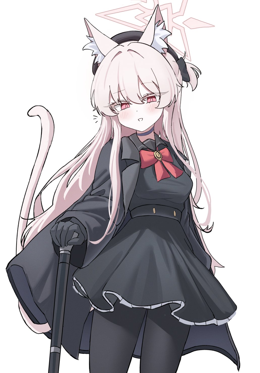 1girl, akira_(blue_archive), animal_ear_fluff, animal_ears, beret, black_beret, black_choker, black_gloves