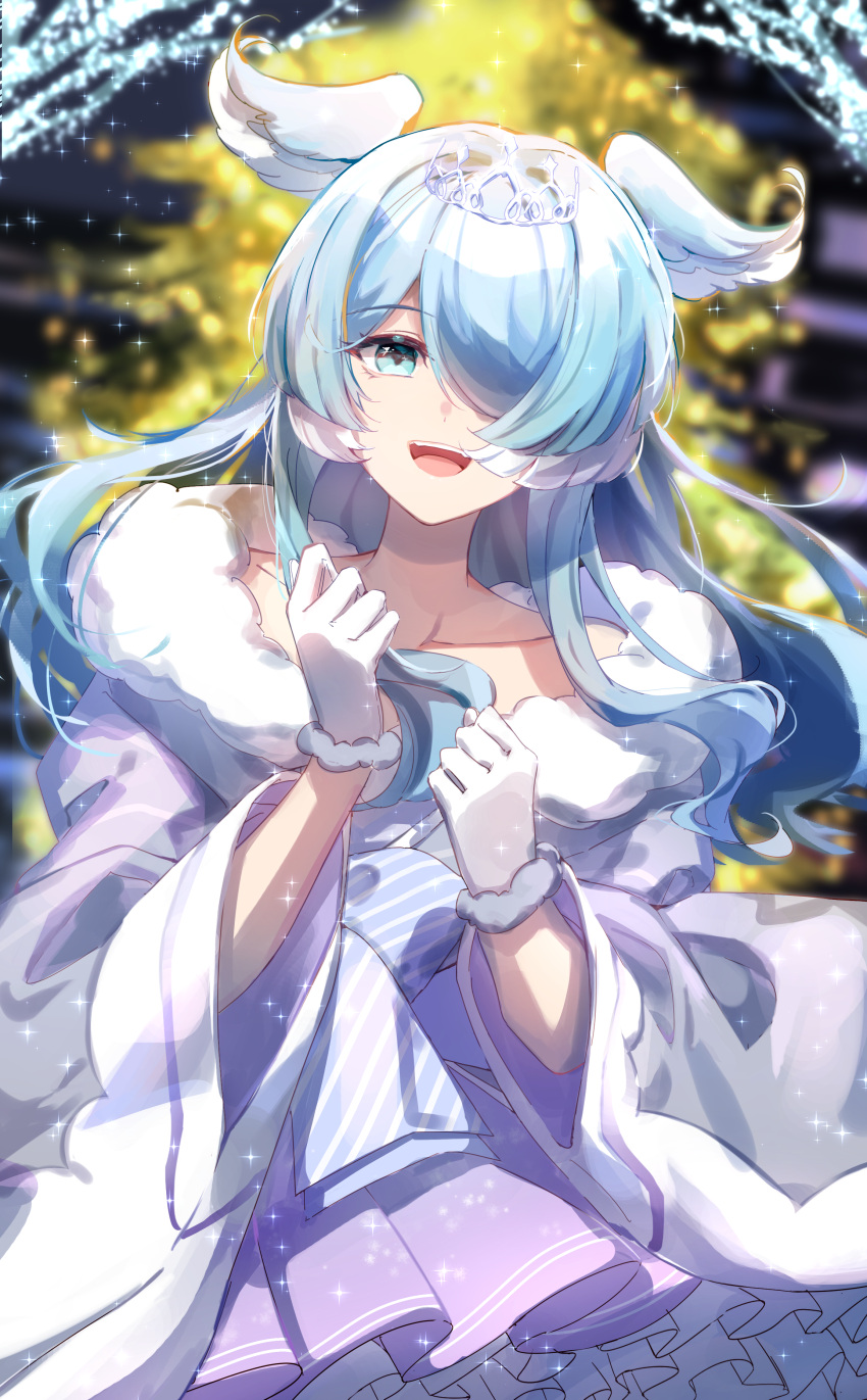 1girl, a_ji, absurdres, aqua_eyes, aqua_hair, blue_eyes, blue_hair, bow