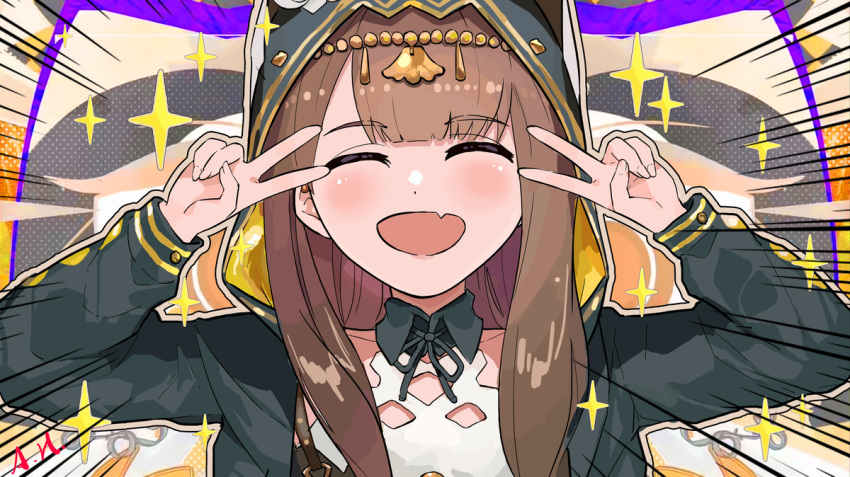 1girl, animal, animal_ears, animal_hood, arknights, blush, brown_hair, cat