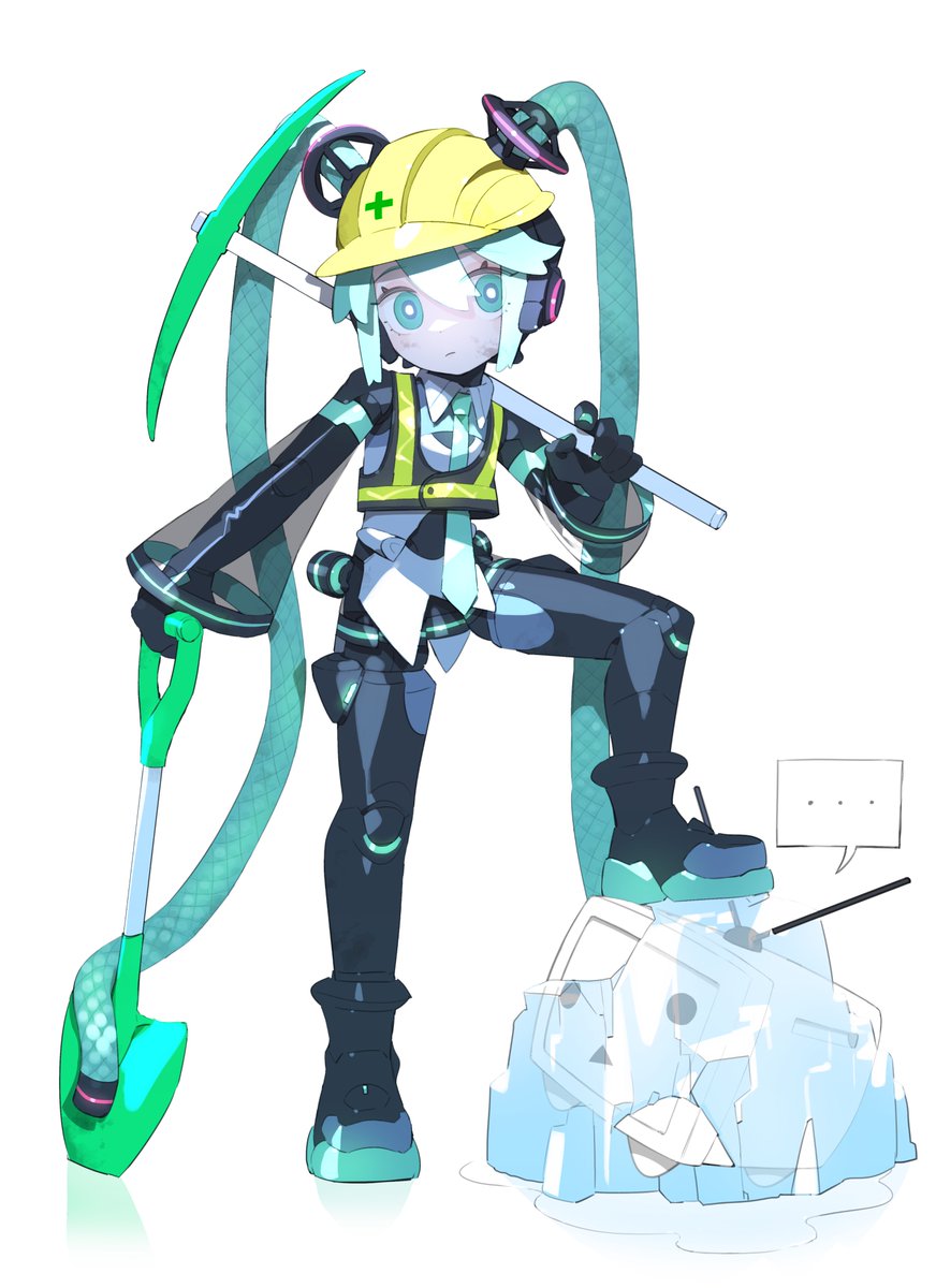..., 1girl, absurdly_long_hair, android, aqua_eyes, aqua_hair, aqua_necktie, bare_shoulders