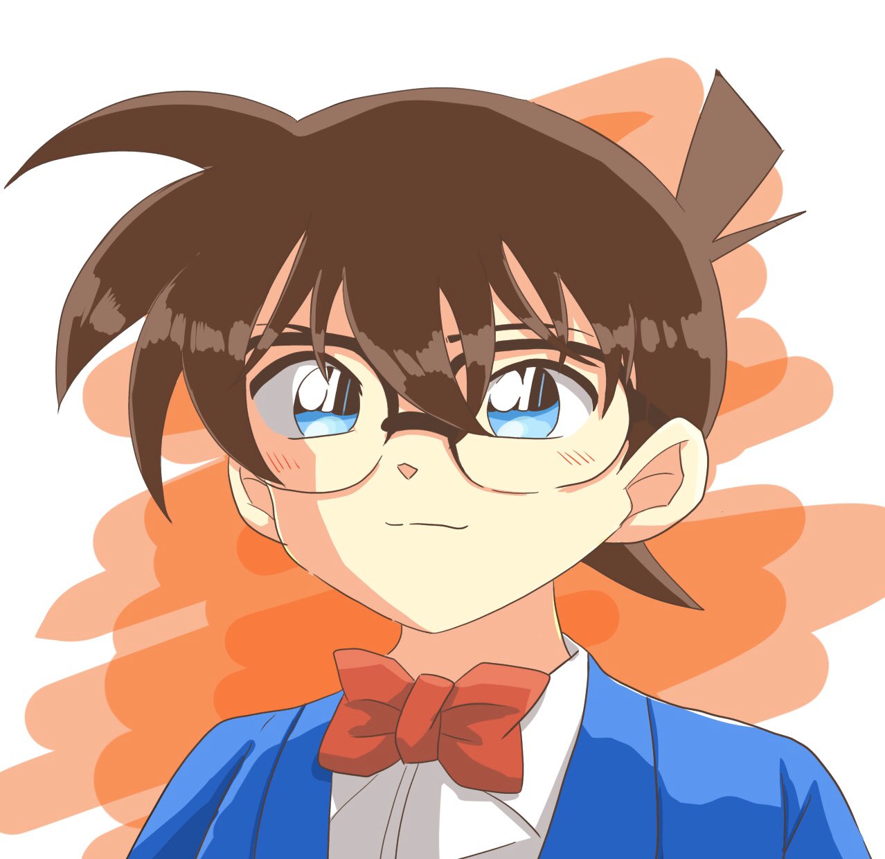 1boy, blue_eyes, blue_jacket, bow, bowtie, brown_hair, closed_mouth, commentary_request