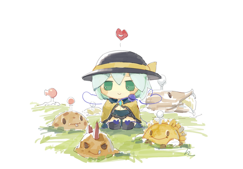 1girl, black_footwear, black_hat, bow, cob_cannon_(plants_vs_zombies), frilled_sleeves, frills, fumo_(doll)