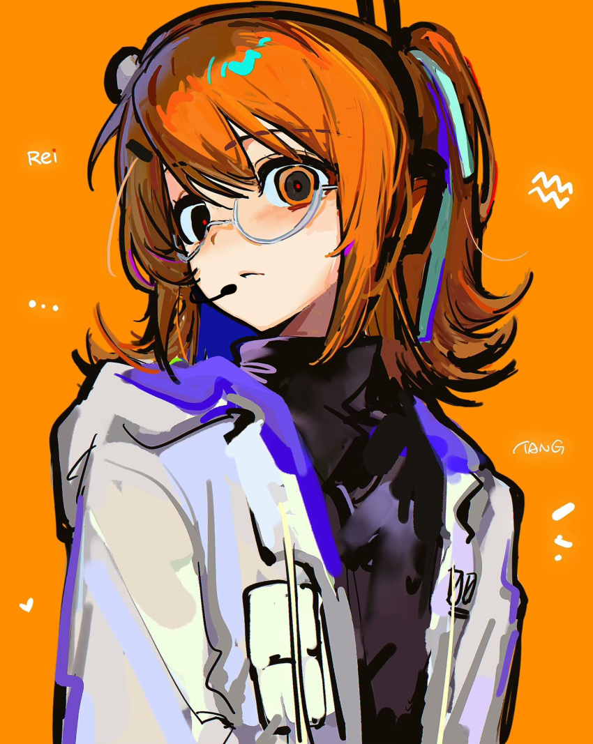 1girl, a.i._voice, adachi_rei, bespectacled, black_shirt, closed_mouth, expressionless, flipped_hair