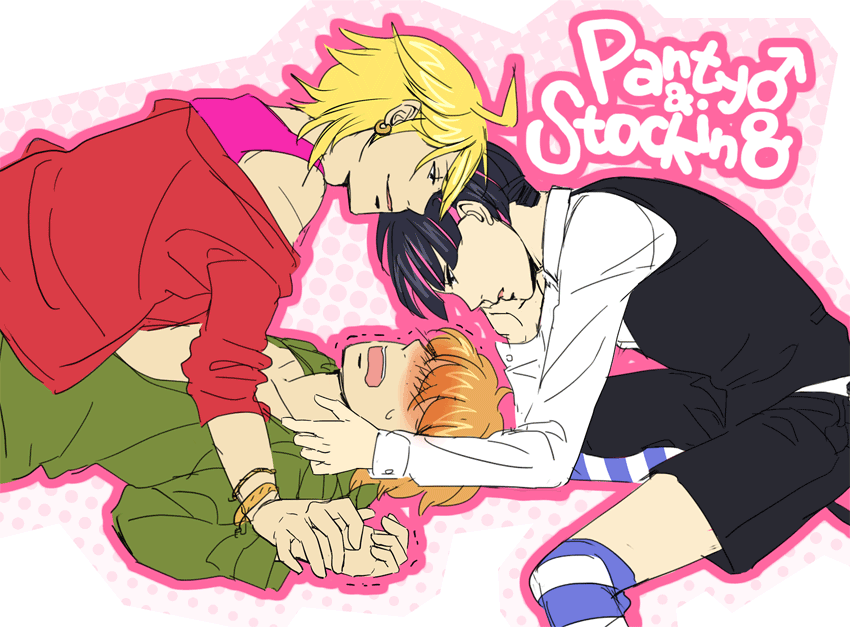 blonde_hair, blush, brief, brief_(character), brief_(psg), genderswap, hair_over_eyes, multicolored_hair