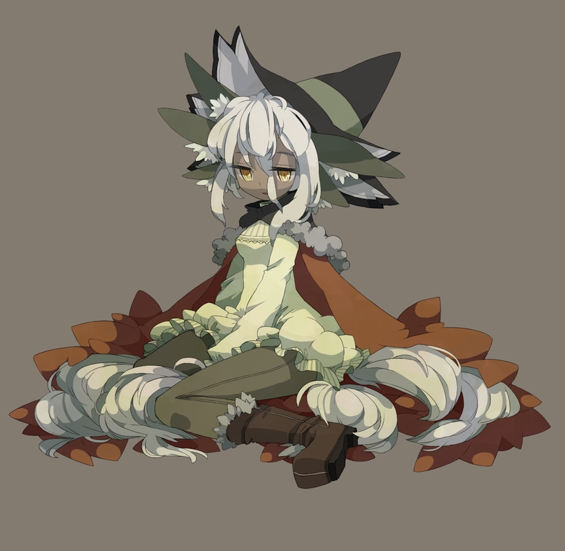 bad_id, boots, hat, long_hair, nakayoko, original, sitting, solo