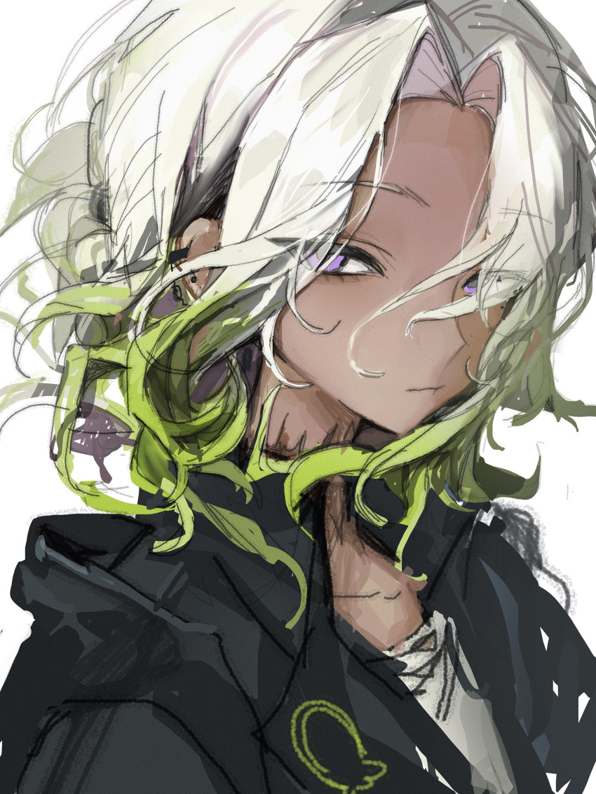 1girl, absurdres, black_jacket, chinese_commentary, closed_mouth, commentary_request, dark-skinned_female, dark_skin