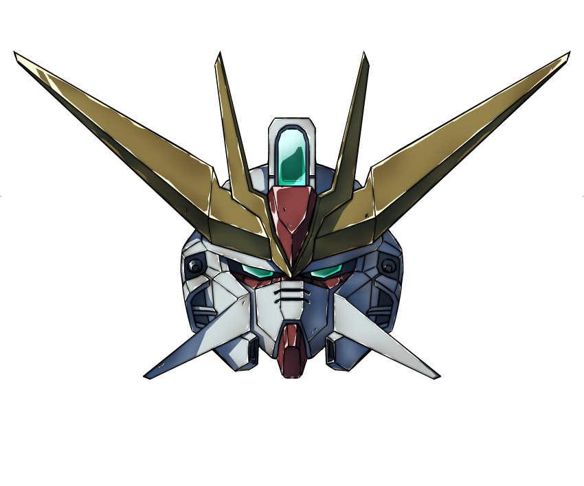absurdres, after_war_gundam_x, commentary_request, green_eyes, gundam, gundam_double_x, head_only, highres